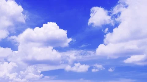 Timelapse clear sky with beautiful clouds moving, 4k Stock Footage