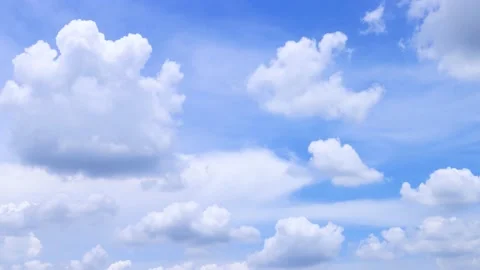 Timelapse clear sky with beautiful clouds moving, 4k Stock Footage 147338656