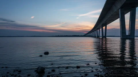 Timelapse clip of Kronprinsesse Marys Bridge in Denmark Stock Footage 252176872