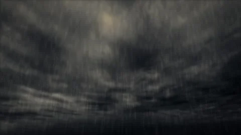 Timelapse clip of night rain, massive dark clouds, thunder and lightnings Stock Footage 283295117
