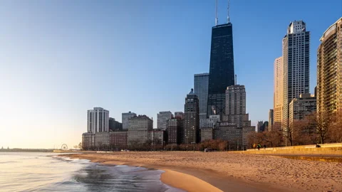 Timelapse clip from the North Beach in Chicago Stock Footage 252189735