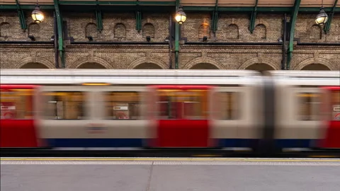 Timelapse clip from Notting Hill Gate Station in London 스톡 동영상 341667856