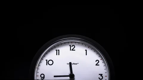 Timelapse of a clock on a black background Video stock 100124048