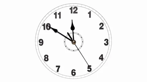 Timelapse of a Clock Face on a White Background Stock Footage 76364582