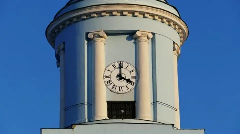 Timelapse   the clock on the tower in Izmail. Stock Footage 59795426