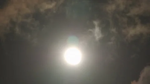 Timelapse of close up of the sun hidden behind clouds Stock Footage 81603919