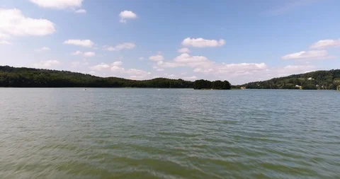 Timelapse. Close To Water. Flying Over Lake. Forest Landscape Stock Footage 92993612