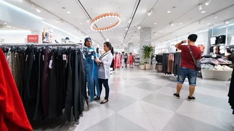 Timelapse of clothes store in shopping m... | Stock Video | Pond5