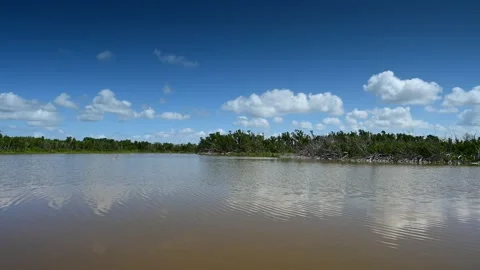 Timelapse of cloud formation over Eco Pond in Everglades National Park 4K. Stock Footage 136469070