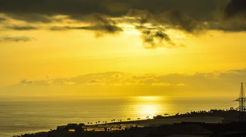Timelapse with cloud formations at sunset Stock Footage 54741582