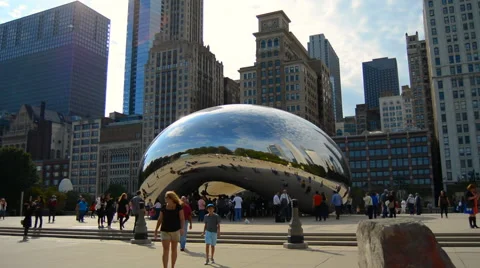 Timelapse at the Cloud Gate Sculpture in Millennium Park in Chicago 55845823