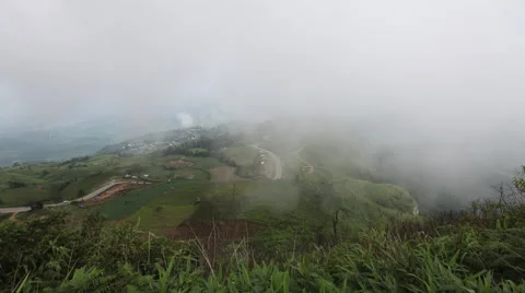 Timelapse Cloud on mountain scenery at Phu-Phang-Mah in Thailand Stock Footage 54682197
