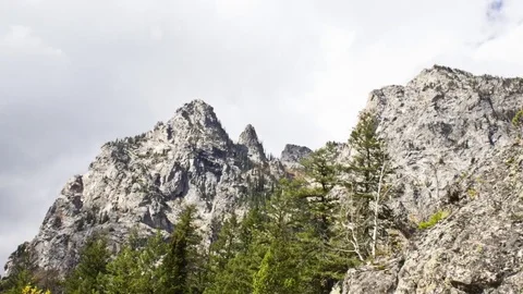 Timelapse of Cloud Movement at Mountaintop level - Grand Tetons 스톡 동영상 79587255