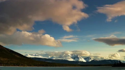 Timelapse of cloud movement over mountains in the Yukon Stock Footage 78982723
