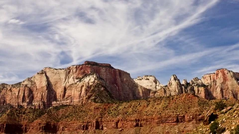 Timelapse of Cloud Movement at Zion National Park Stock Footage 79584402