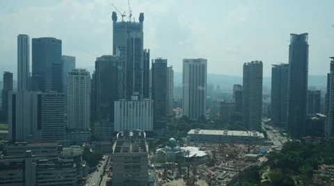 Timelapse of cloud moving in daylight, traffic moving and construction running Stock Footage 37121390