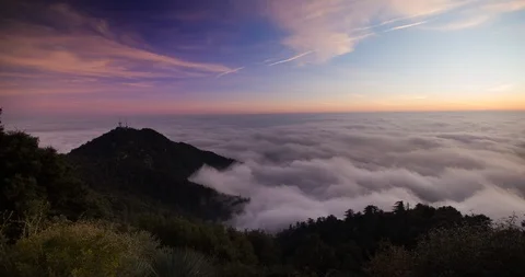 Timelapse of clouds above Los Angeles from Mount Wilson Stock Footage 85962795