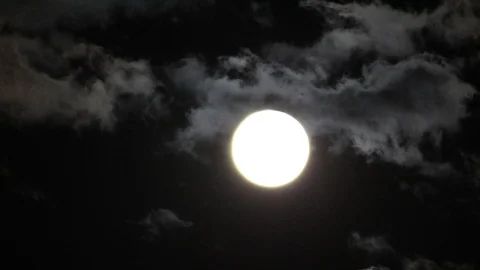 Timelapse Clouds Against Full Moon MVI 0025 1 Stock Footage 91569912