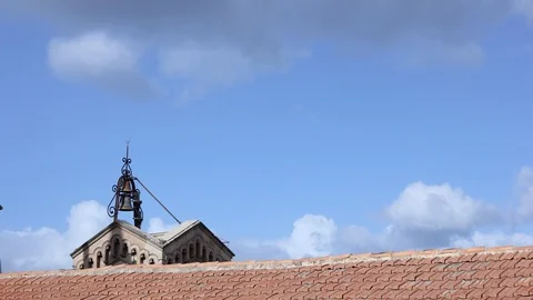 Timelapse of clouds and bell tower Stock Footage 98944331