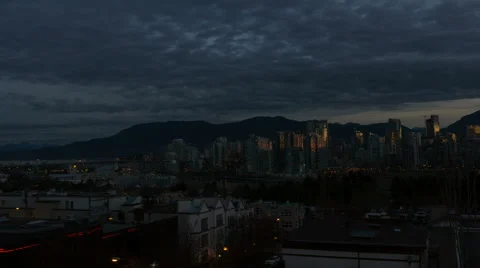 Timelapse of Clouds and Blue Sky in Vancouver BC Canada at Sunrise Stock Footage 48343424