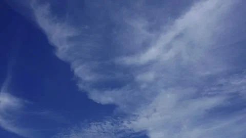 Timelapse of clouds and blue sunny sky,  white clouds over blue sky, Aerial view Video stock 310789500