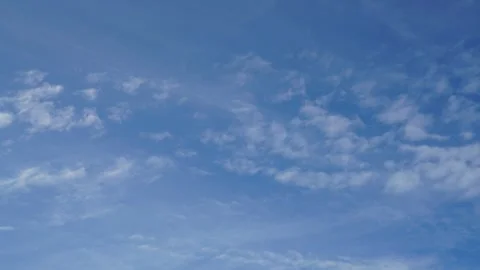 Timelapse of clouds and blue sunny sky,  white clouds over blue sky, Aerial view Video stock 311009770