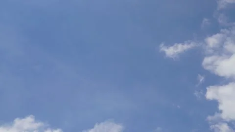 Timelapse of clouds and blue sunny sky,  white clouds over blue sky, Aerial view Video stock 311009772