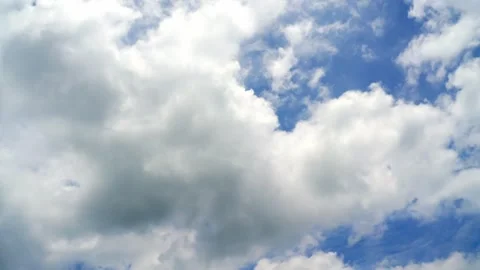 Timelapse of clouds and blue sunny sky,  white clouds over blue sky, Aerial view Video stock 311384058