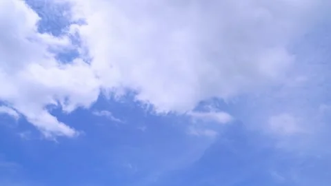 Timelapse of clouds and blue sunny sky,  white clouds over blue sky, Aerial view Video stock 311456916