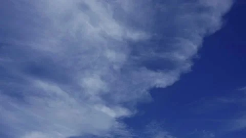 Timelapse of clouds and blue sunny sky,  white clouds over blue sky, Aerial view Video stock 311456979
