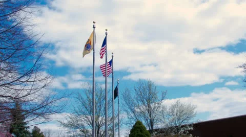 TImelapse clouds and flags Stock Footage 22656966