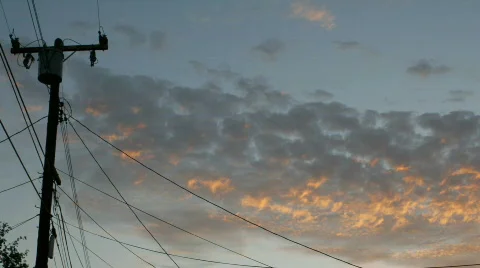 Timelapse Clouds and Power line Stock Footage 776400