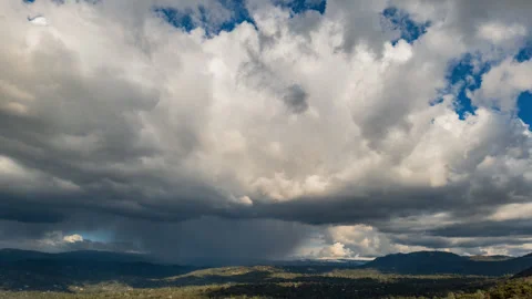 Timelapse of Clouds and Rain over Mountains in California's Sierra Nevada Stock Footage 278326947