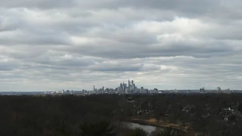 Timelapse of Clouds and Shadows with City of Philadelphia in the Distance Stock Footage 146824840