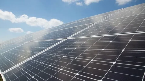 Timelapse of clouds and solar panels Stock Footage 78045870