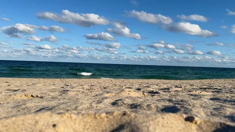 Timelapse clouds and waves move at Florida beach Video stock 329143068
