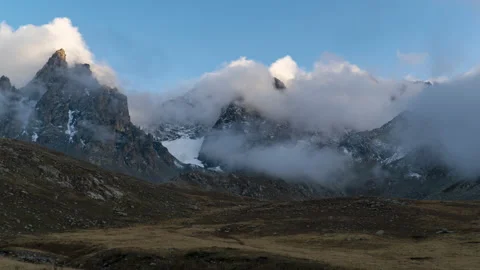Timelapse of clouds are covering the mountains, Kackar Mountains, Turkey Stock Footage 143869423