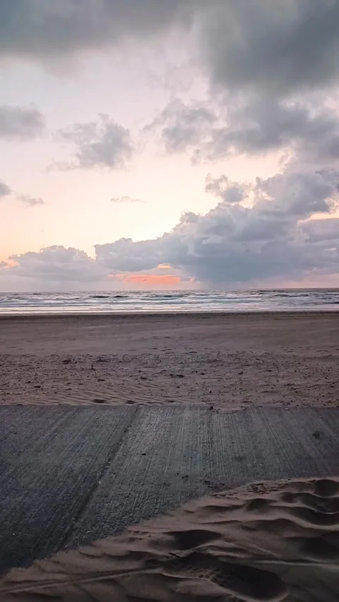 Timelapse clouds are moving over the North Sea. Sunset and twilight. Stock Footage 240730402