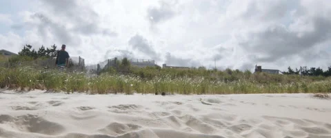 Timelapse with Clouds on the Beach Stock Footage 136020799