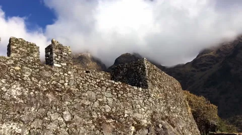 Timelapse of clouds behind Incan site Stock-Footage 54127542