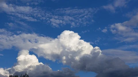 Timelapse of Clouds in Blue Sky Stock Footage 111399033