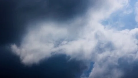 Timelapse clouds with blue sky hole Stock Footage 84457485
