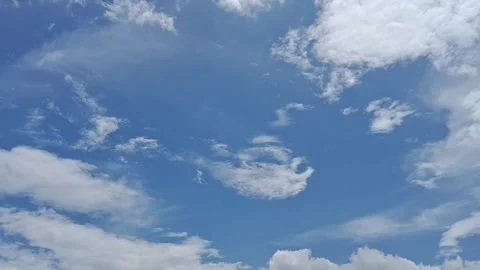 Timelapse clouds in blue sky,cloud movement background Stock Footage 295185364