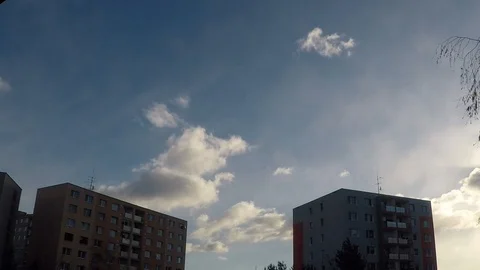 Timelapse of clouds in the city Stock Footage 86573712