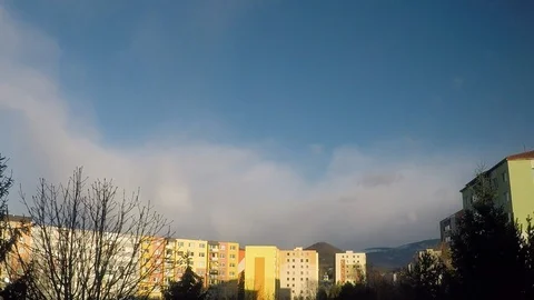 Timelapse of clouds in the city Stock Footage 87227749