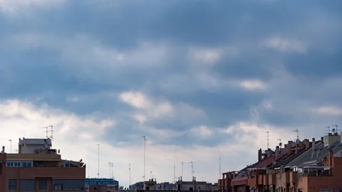 Timelapse clouds city Stock Footage 128398943