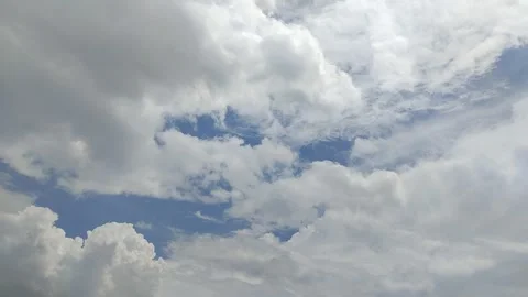 Timelapse of clouds with a clear blue sky during the day. natural background Stock Footage 295841259