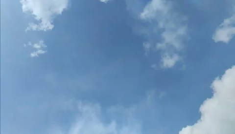Timelapse of clouds with clear sky at noon in summer. texture effect Stock Footage 292742466