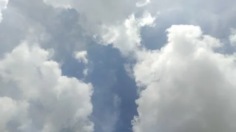 Timelapse of clouds with clear sky at noon in summer. texture effect 動画素材 292742513