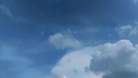 Timelapse of clouds with clear sky at noon in summer. texture effect 動画素材 293124855